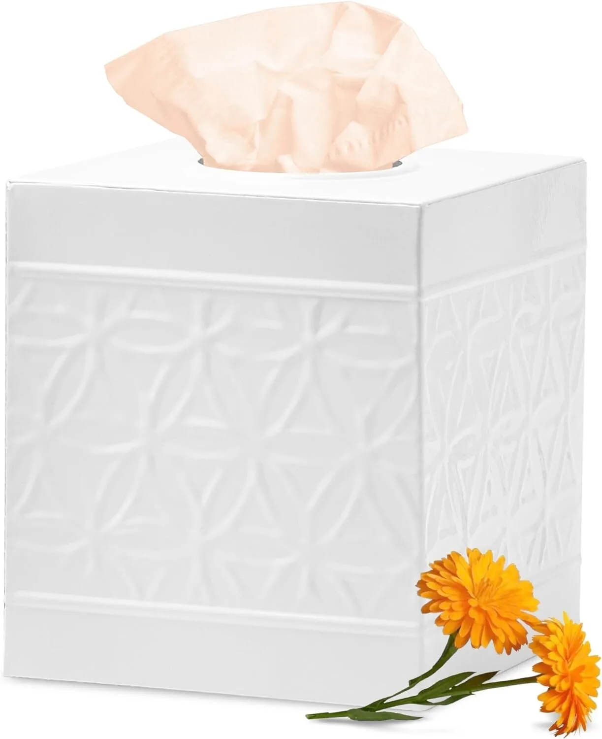 

Autumn Alley White Tissue Box Cover Square Bathroom Accessories Home Decor Essentials Modern Minimalist Design Soft Texture