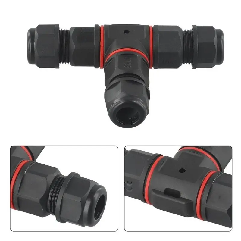 DT17 IP68 Waterproof Outdoor Cable Connector 2 Pin - Electrical Wire for Junction Box, 5-9mm Wire Range, T-Shaped Clamp Design