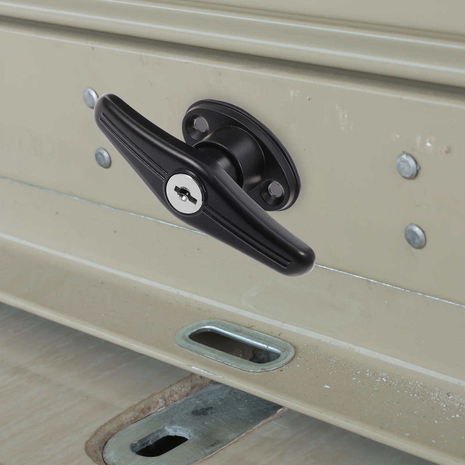 Handle Lock T-Handle Kit Garage Door with Hardware Locking Universal Suite Replacement Keyed