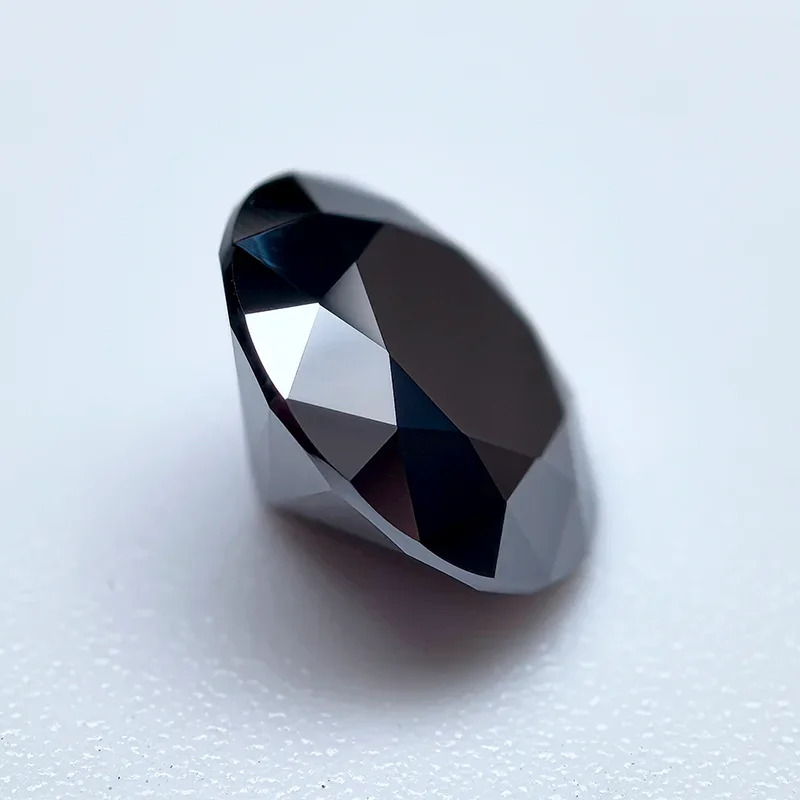 Moissanite Stone Primary Black Color Round Cut Lab Grown Diamond for DIY Jewelry Making Pass Diamond Tester with GRA Certificate