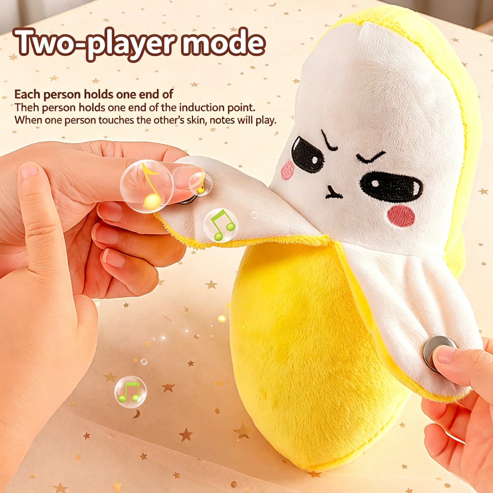 Creative Peculiar Music Rhythm Parent-child Interactive Plush Doll Banana Fruit Induction Toy Cultivate Music Perception Ability