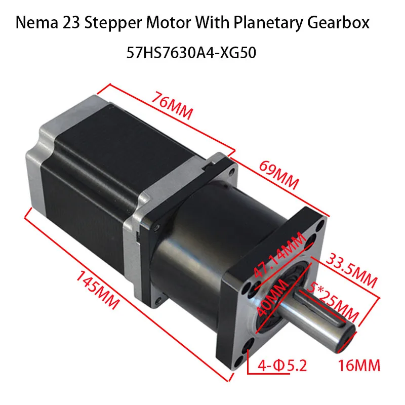 Silnik krokowy NEMA 23 o wysokiej mocy z przekładnią planetarną 40 Nm, zestaw silnika krokowego z przekładnią.