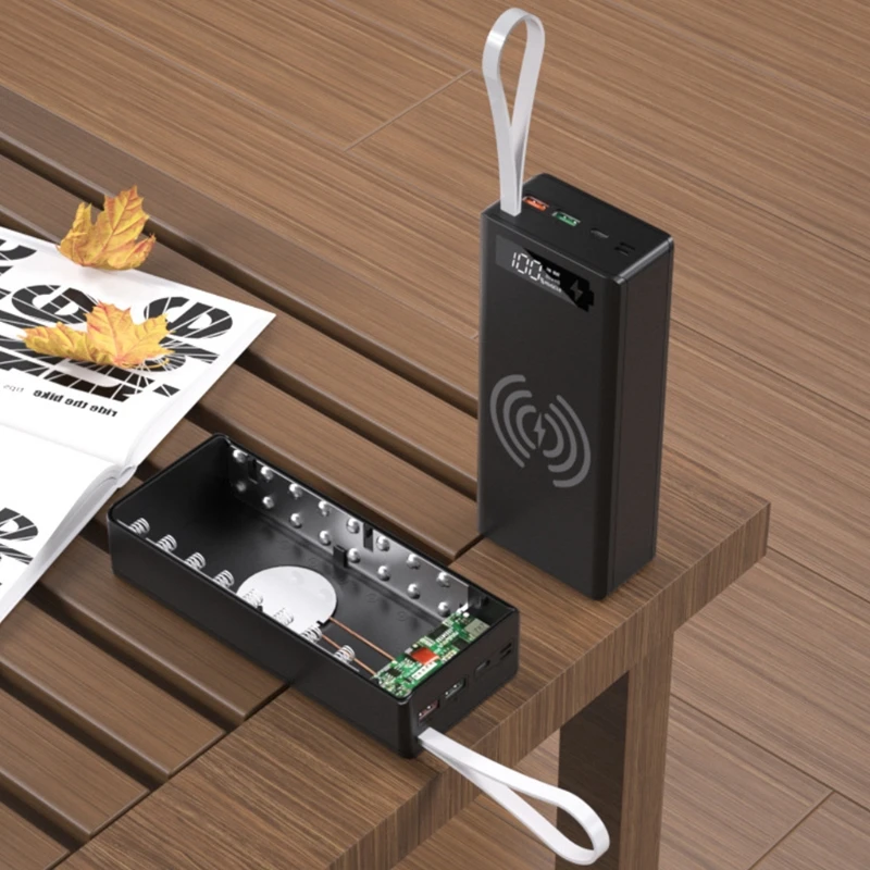 16X18650 Pin Ngân Hàng Cho Ốp Lưng Hộp Bảo Quản Cho PD Sạc Cho Điện Thoại Động Sạc Máy Tính Bảng pin Trang Sức Giọt