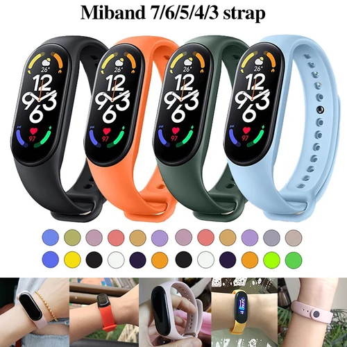 Correa deportiva para Xiaomi Mi Band 7, pulsera de muñeca Miband 5 6, NFC, pulsera de repuesto, correa de silicona mi band 8 7 6 3 4 5