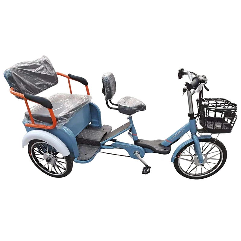 Three-wheel Electric Bicycle For Old People Electric Tricycle With Adult Seat 350W 48V For Cargo With Lithium Battery