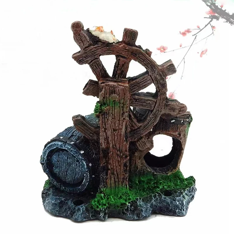 Artificial Aquarium Decoration Shelter Ornament Cask Decor Resin Landscaping House for Fish Accessories for Aquarium Stuff New