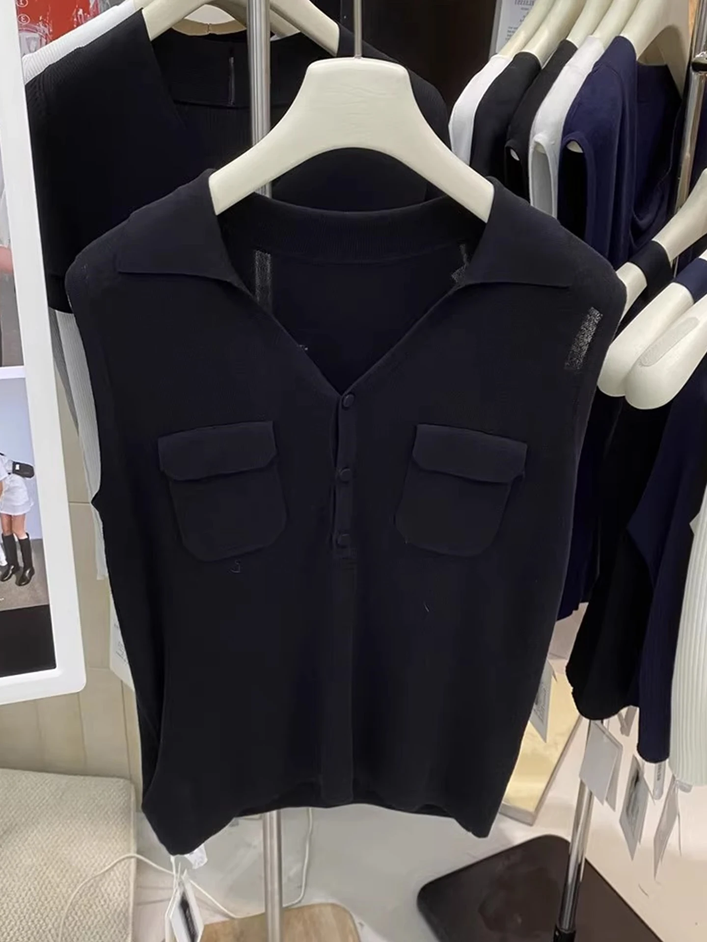 لون بسيط Faion Summer Ne محبوك أعلى فريدة من نوعها Svel هوديي Sli الكورية Sle مستقيم قطع مزيج الحرير #4