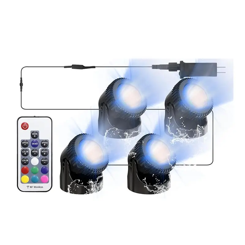 

AB46-Underwater Pond Lights Colorful Landscape Spotlights Forfish Aquarium Tank Garden US Plug