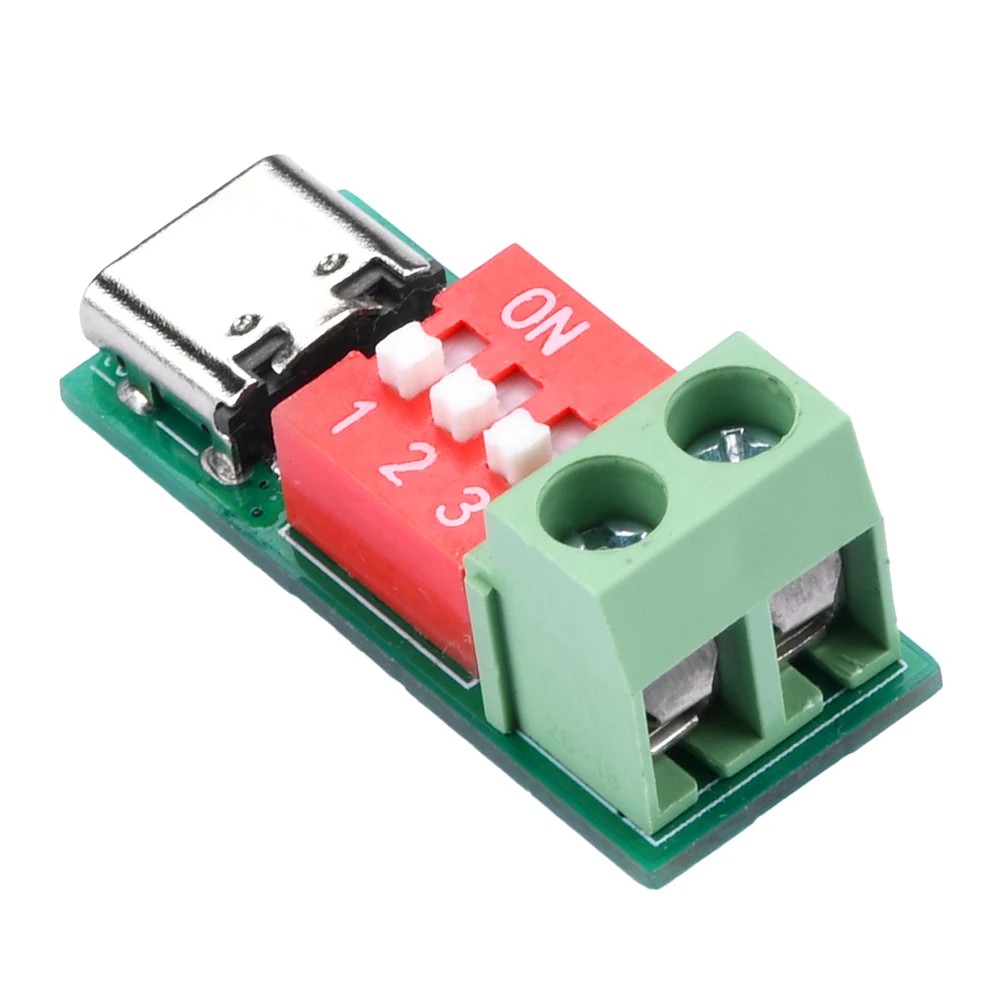 Type-C PD QC Trigger DC 5V~20V Adjustable Voltage Power Module Dial Adjustment Voltage Fast Charging Decoy Module