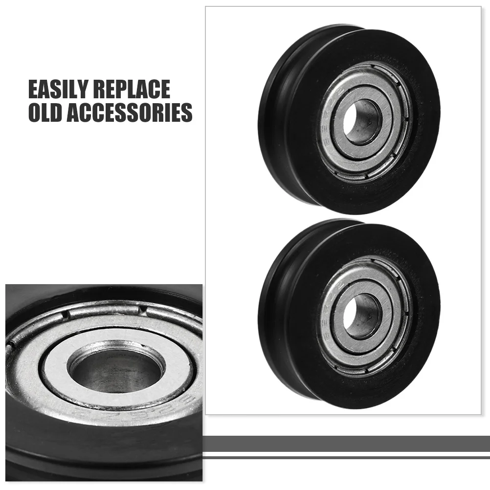 Polia com ranhura de nylon, guia de rolamento de esferas para porta deslizante, janela, armário, roda, guarda-roupa, rolo de ranhura em u pesado, 4 unidades