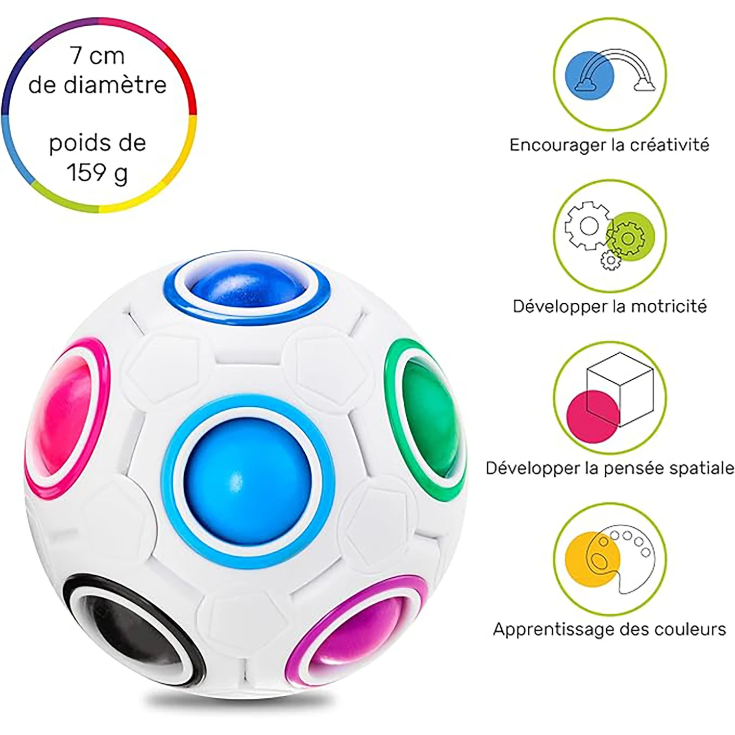 Creative Magic Rainbow Ball Pressing Circular Stress Relieving Cube Fun and Fun Pressing Rainbow Ball Children's Toy