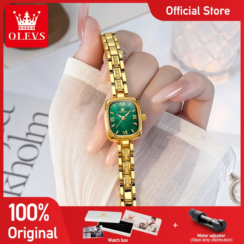 

OLEVS 3695 Elegant Fashionable Women Watches Square Quartz Wristwatch Waterproof Watches For Woman Original Lady's Gift Reloj