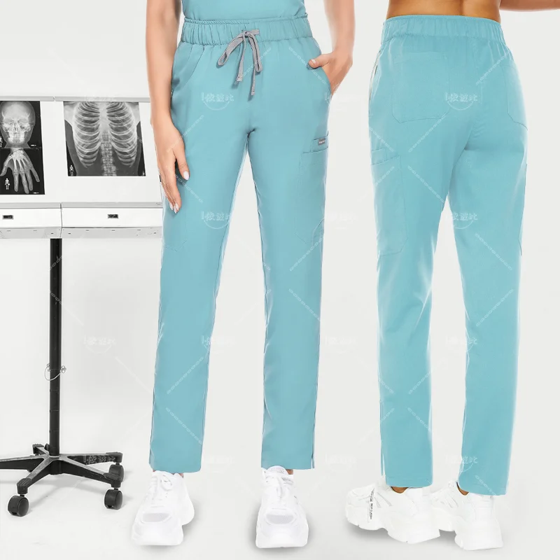 Pantalones elásticos de trabajo para enfermera, ropa de alta calidad, Color sólido, para dentista, enfermería, médico, Hospital