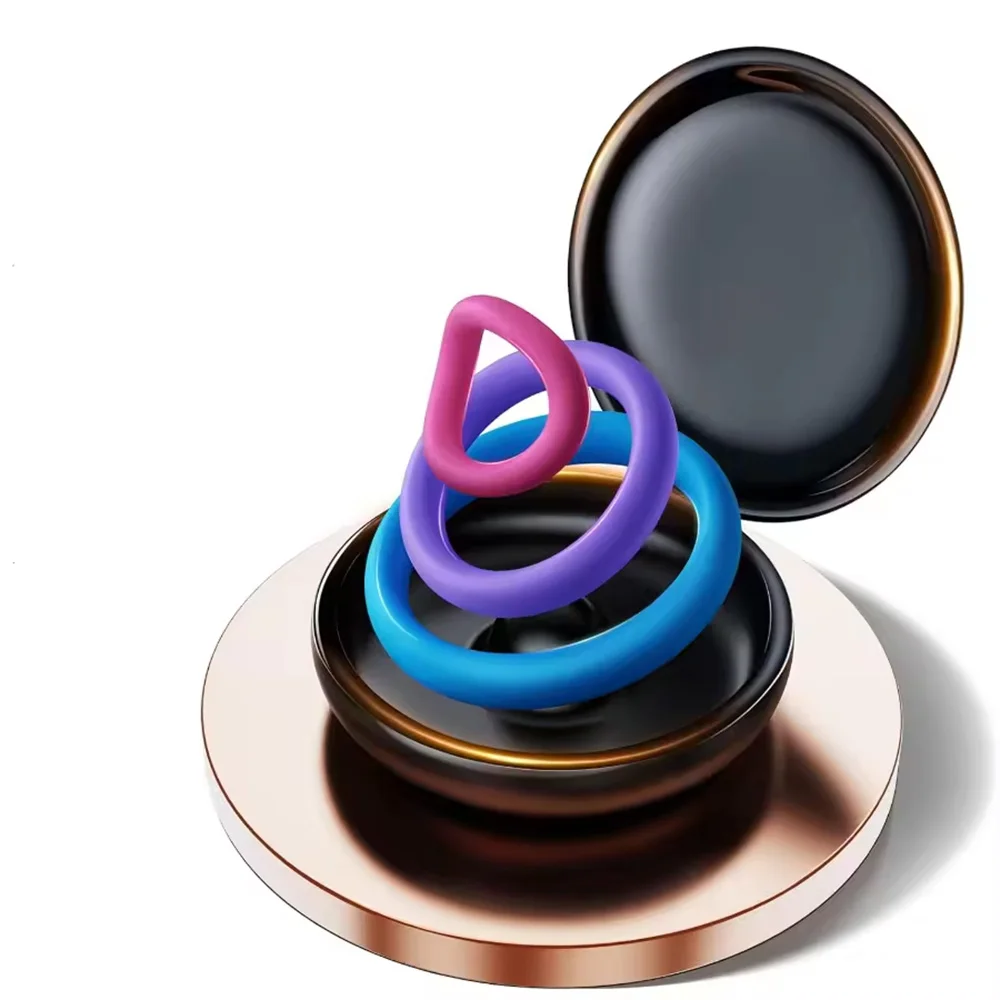 Doce colorido 3 pçs pênis anel conjunto galo anéis de tamanhos diferentes retardado ejaculação masculino pênis ereção melhorar brinquedos sexuais