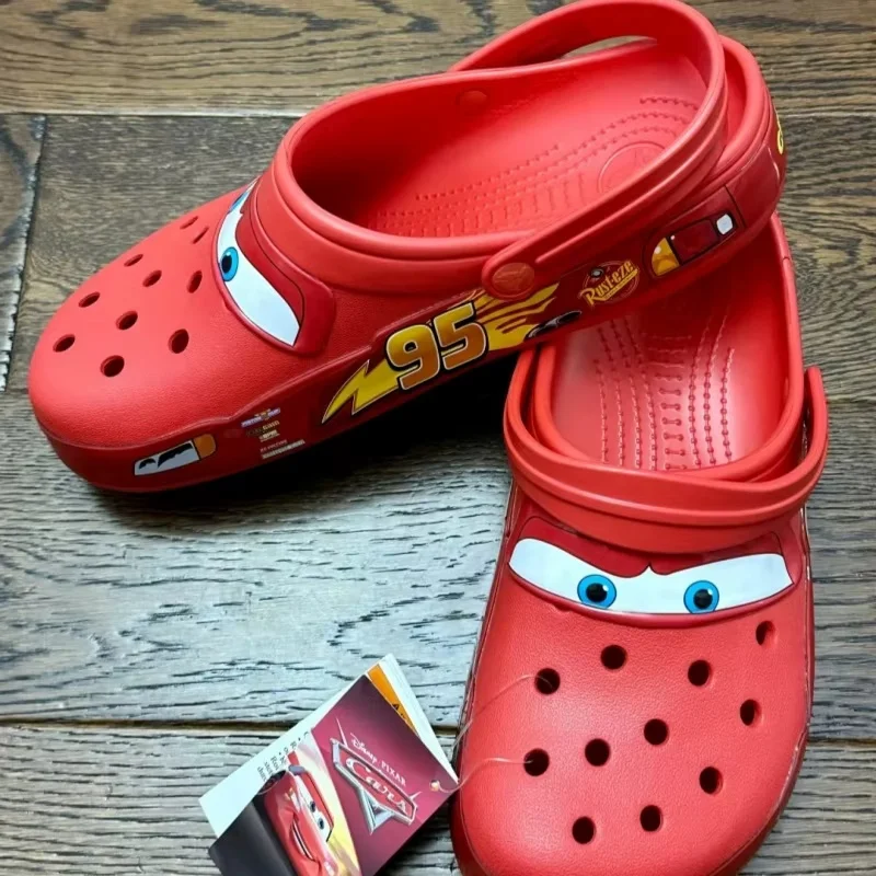 

Летние тапочки, мужские тапочки с молнией Mcqueen, уличные сандалии, повседневные дышащие домашние тапочки для девочек, подарок на день рождения для мальчиков