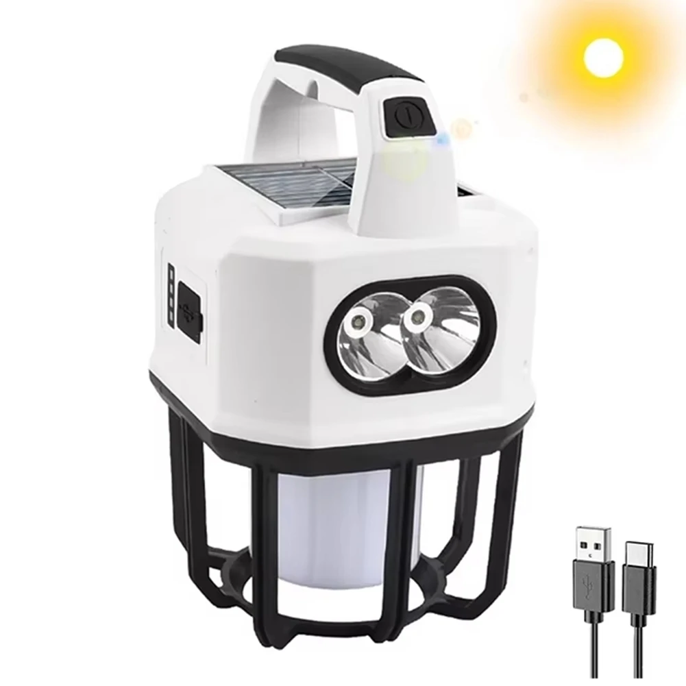 

AAAF Solar Outdoor Camping Lamp - Dual Light Source, Portable Emergency Searchlight With Multifunctional Lighting Options