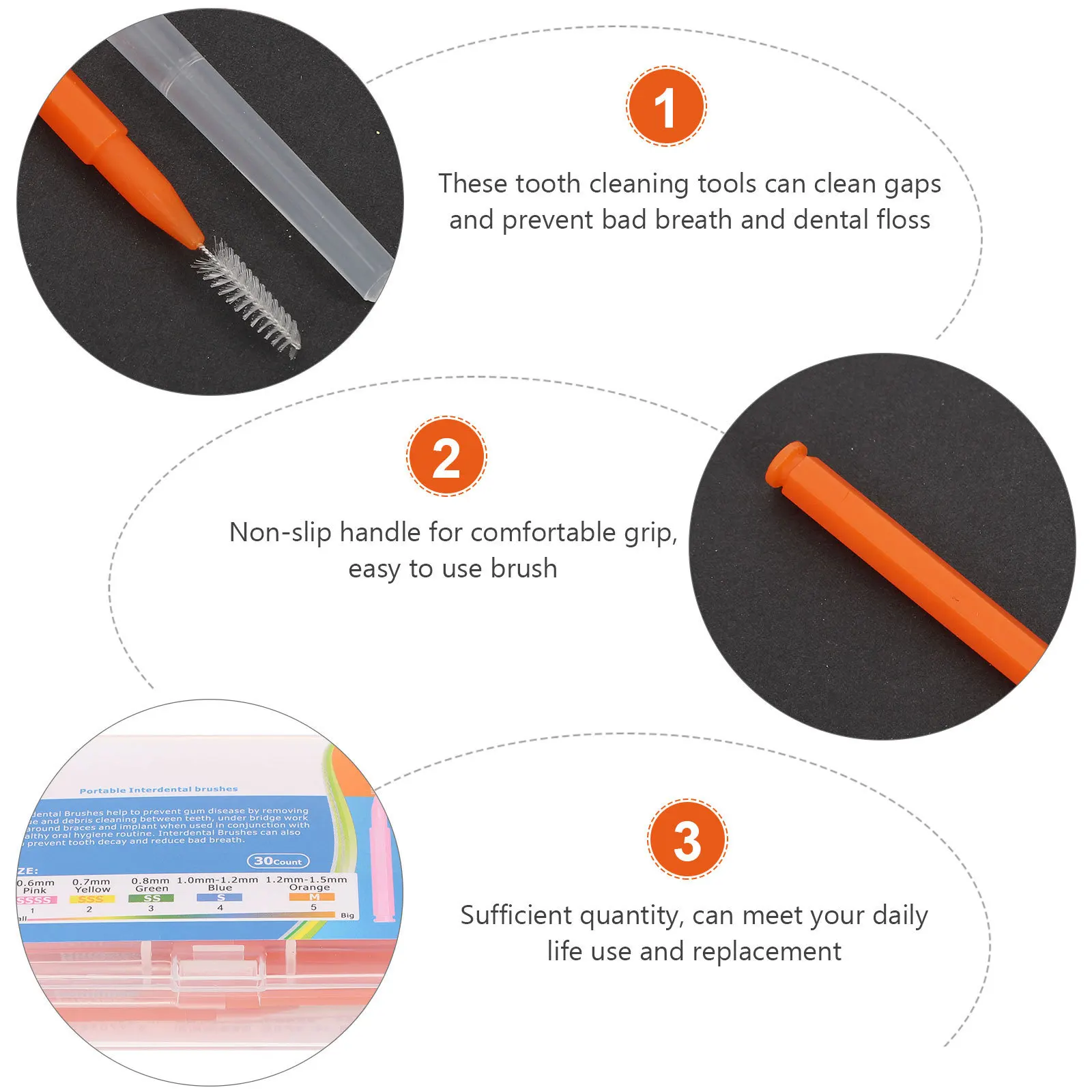 60 قطعة مجموعة فرشاة بين الأسنان المحمولة أدوات تنظيف الأسنان الأسرة السفر العمل قطن الأسنان منظف الأسنان فرشاة بين الأسنان