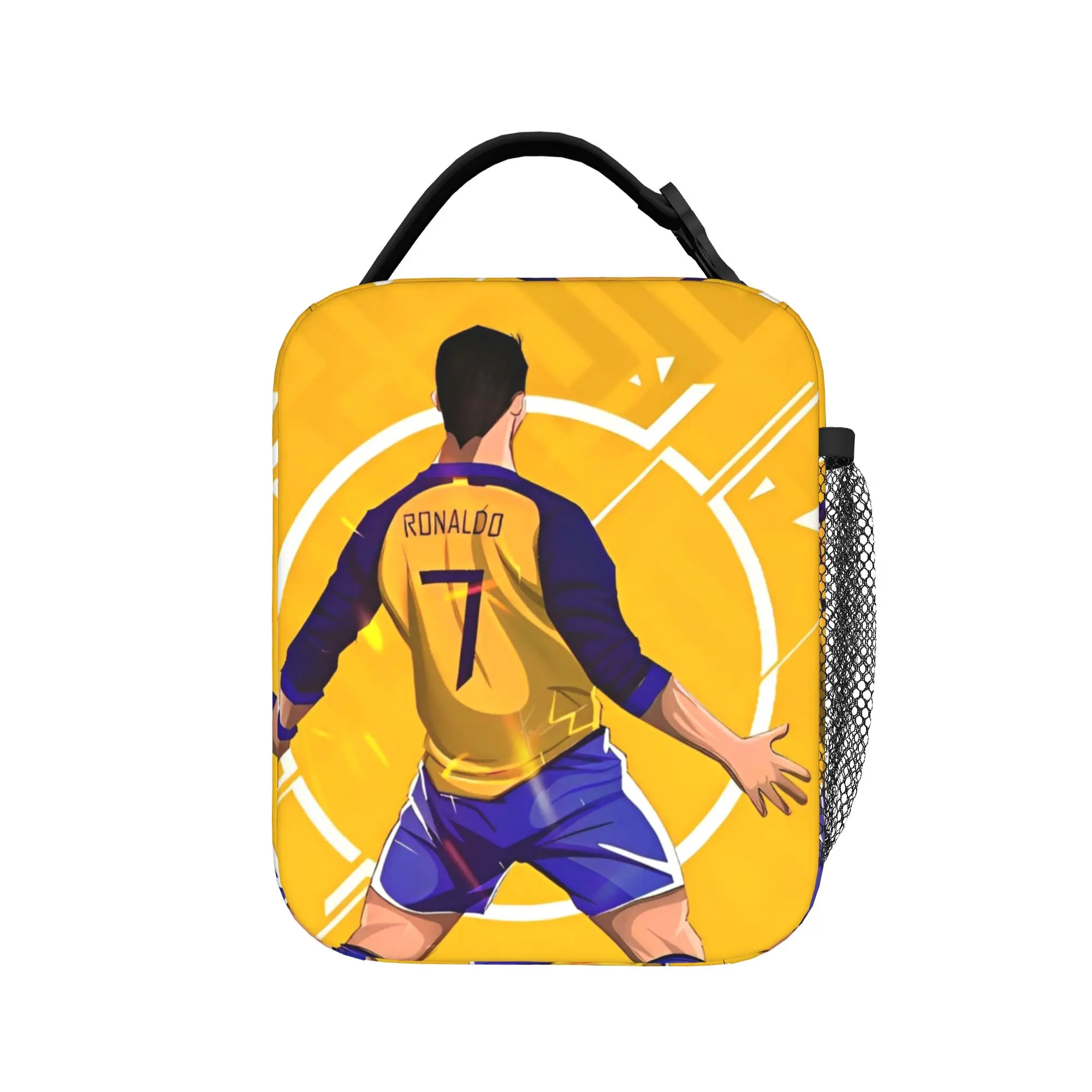 Ronaldos Cr7 Football Insulated Lunch Bags Cooler Bag Meal Container Soccer Leakproof Lunch Box Tote for Men Women Work Outdoor