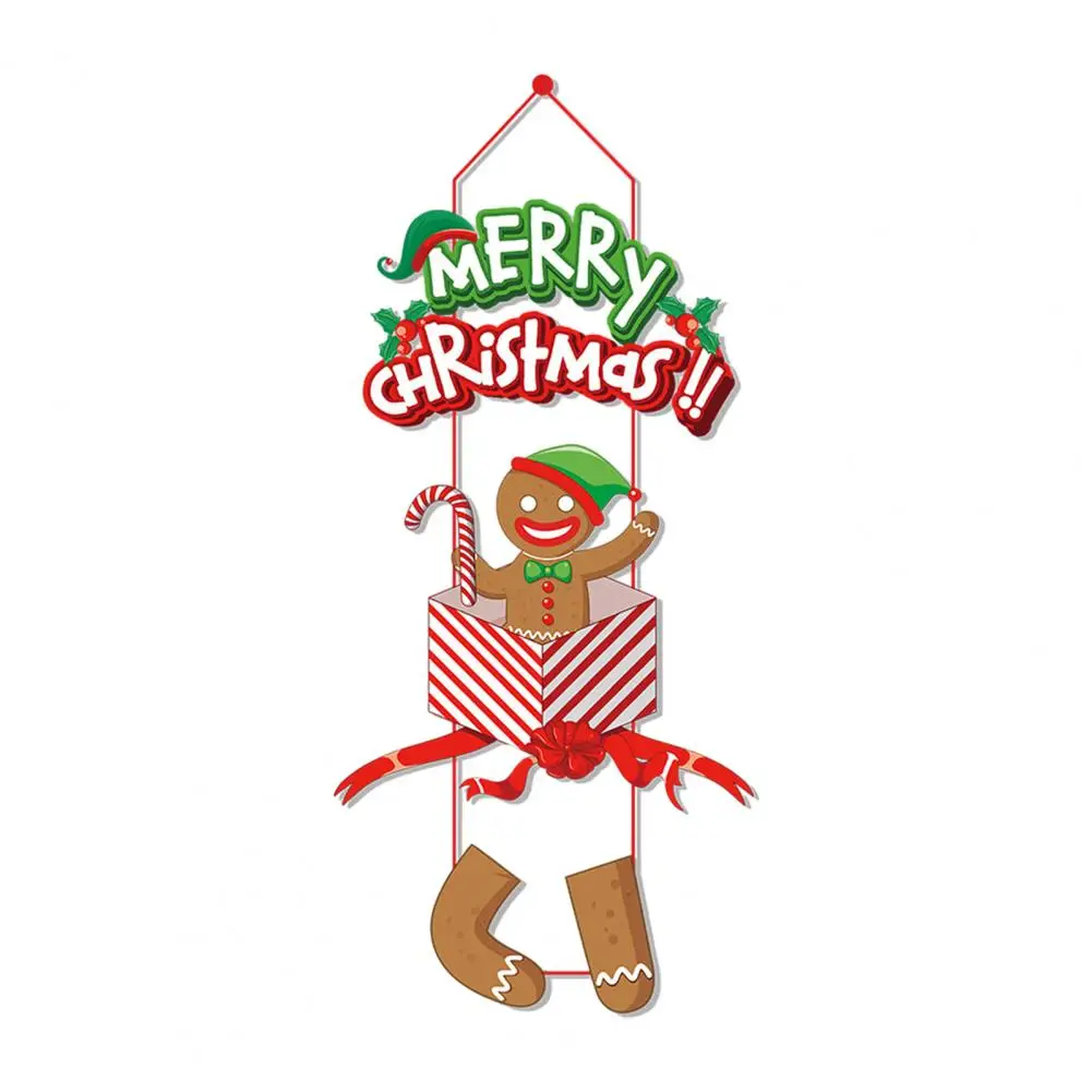 Door Accessory Christmas Decoration Festive Santa Claus Xmas Theme Hanging Decoration for Front Door Shape Rich Color Pendant