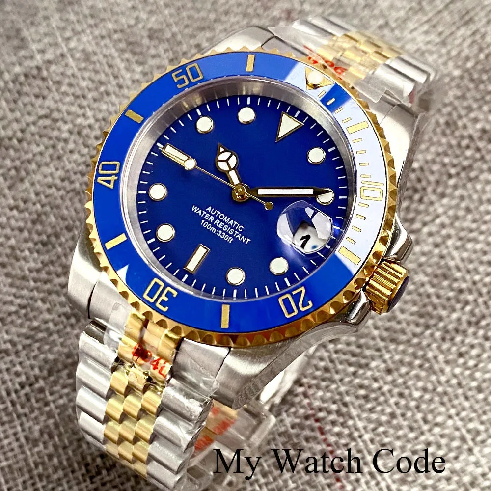 200M Waterproof Diving sub Two Tone Silver Gold Men Watch Selfwinding NH35 40mm 316L Steel Diver Wristwatch Luxury Top Brand