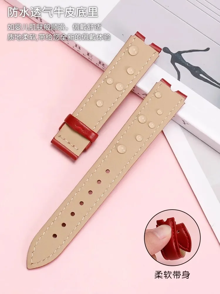 Suitable For Versace PALAZZO Watch Strap Medusa VECQ00218 518 318 Notched Genuine Leather Watch Band Women 18mm