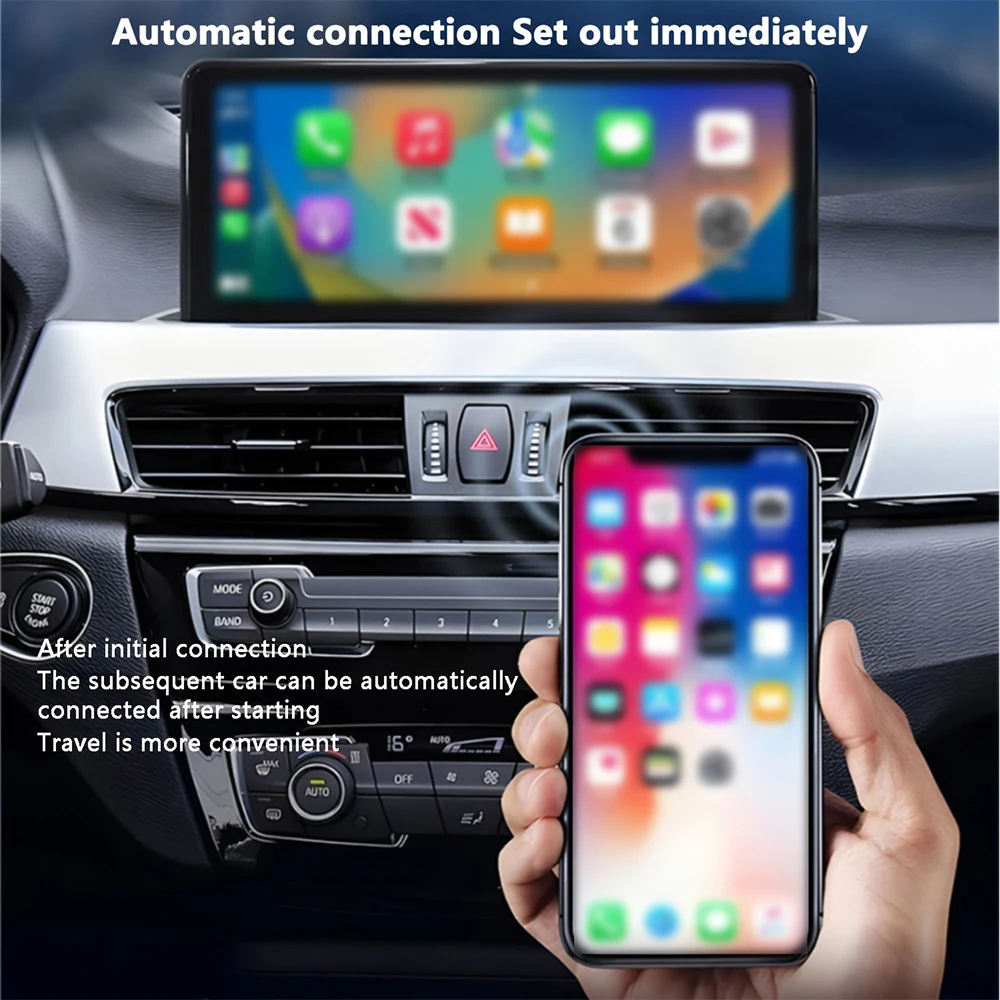 Wireless 2 in 1 CarPlay Adapter WiFi BT Automatic Connect Wired to Wireless Android Auto Dongle Plug&Play Smart Box for iPhone