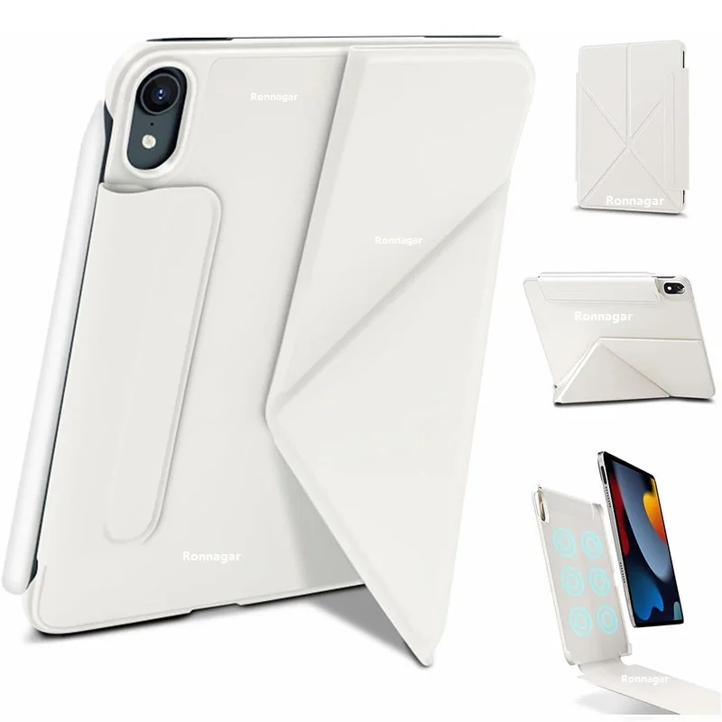 

Магнитный съемный чехол для iPad A16 11-го, 10-го поколений, iPad Air 11, 13, Air 4, 5, 6, Pro 11, 13, 12.9, 5-го, 6-го поколений (2025 г.) с функцией автоматического сна/пробуждения и Y-образной подставкой