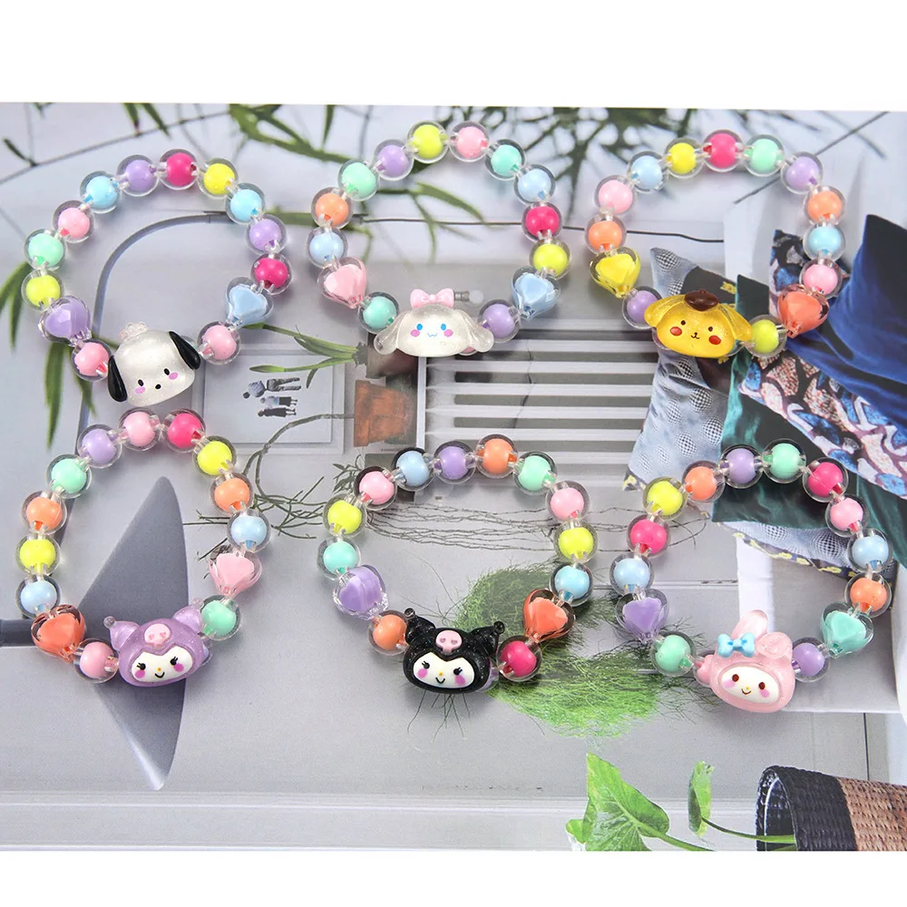

Best-selling KT cartoon bracelet - Kuromi little girl jelly-colored bead bracelet as a gift