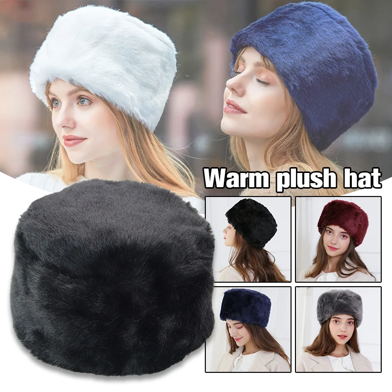 

Unisex Fur Winter Hat Plush Baotou Pullover Hat Fashion Thickened Outdoor Warm And Cold Proof Imitation Rabbit Hair Fox Fur Hat