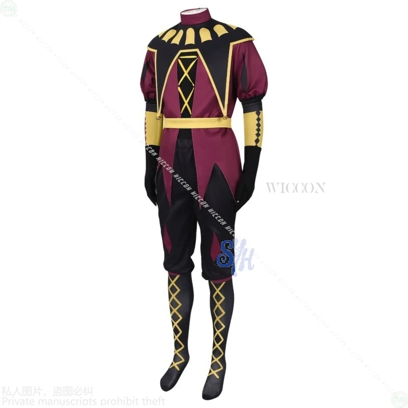 Freakk ピエロット コスプレ ピエロ レッド ブラック ゴールド 制服 ウィッグ ホラー マスク ハロウィン ロールプレイ