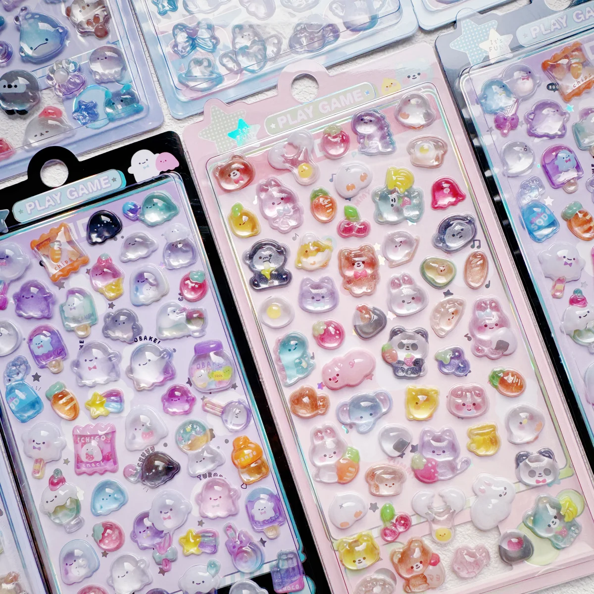 

Japanese Style Creative Candy Ghost Rabbit Drop 3D Relief Stickers Scrapbooking Diy Diary Stationery Sticker Decor Cute Stickers