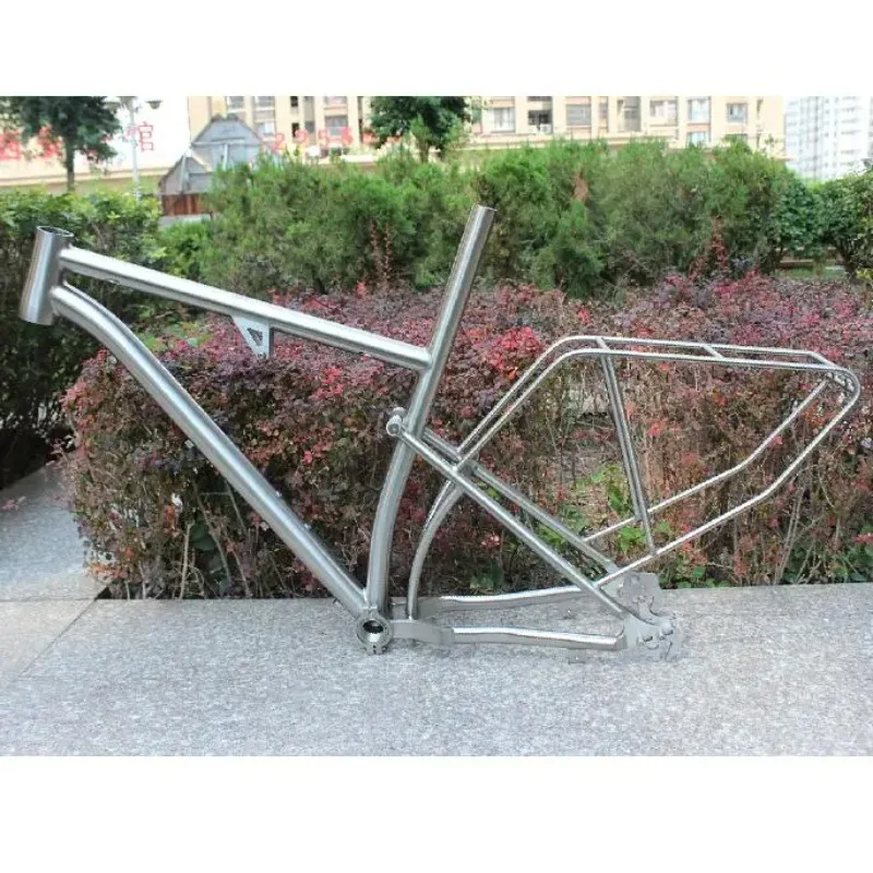 Buy Titanium Suspension Bike Frame MTB With Rack, Custom Titanium Tapered Bicycle Frame Rack, China Titanium MTB Frame With Rack