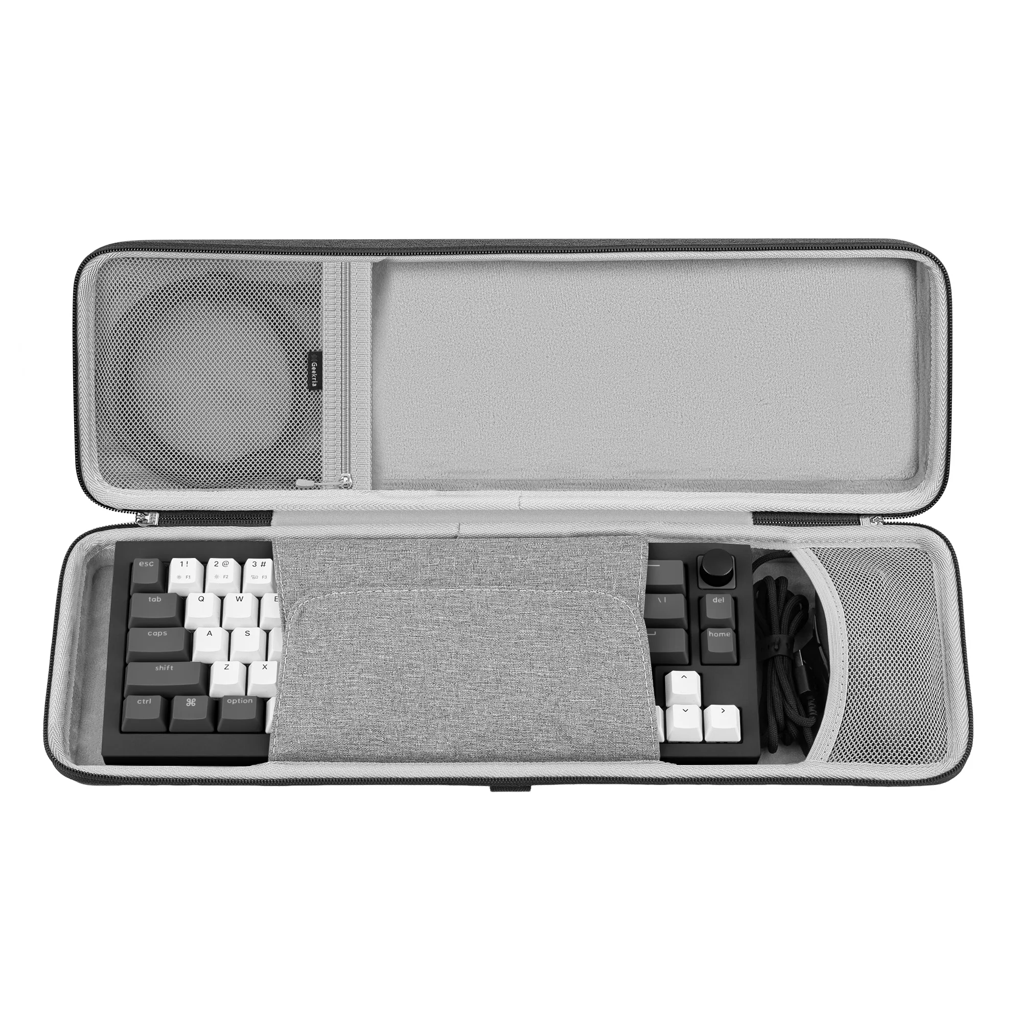 Geekria Hard Carrying Case Compatible with Keychron K6, Nuphy Halo65 Keyboards and Mouse Combo, Travel Bag for 68-Key Keyboard