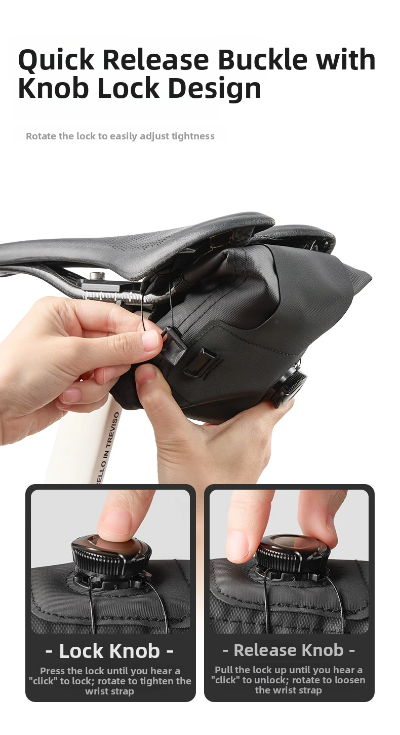 Bicycle Saddle Bag Waterproof Rotation Lock Foldable Cycling Tool Storage Bag With Multi Pocket For Bike Seat Rear Pannier Parts