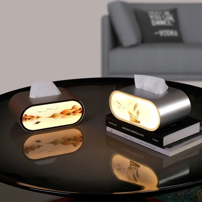 

Light Painting Tissue Box Oval Tissue Boxes Aesthetic Luxury Napkin Case Elegant Multifunctional Napkin Cases Table Decoration