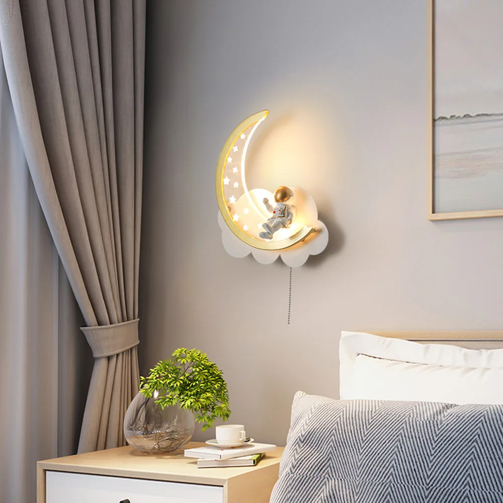 

Children's bedroom bedside decorative wall lamp simple modern living room background wall atmosphere lamps and lanterns