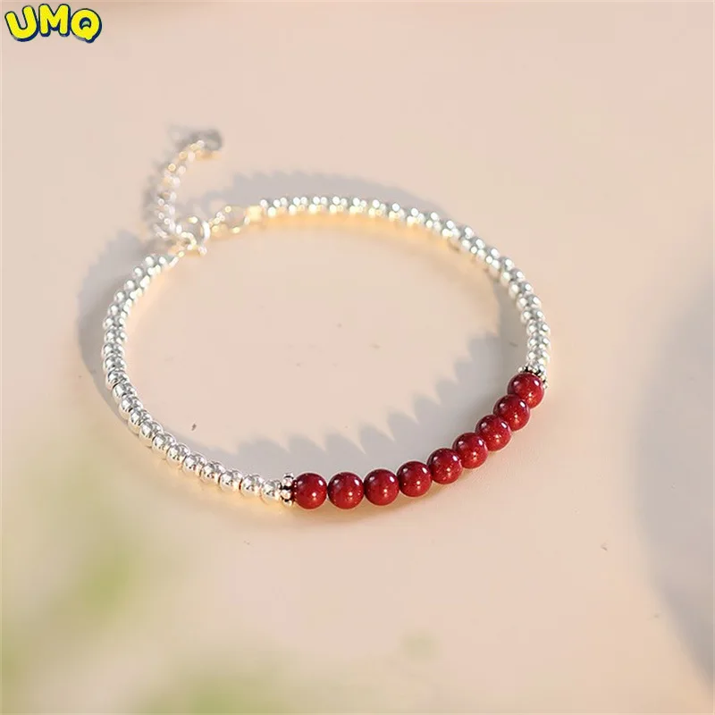 Natura S925 Silver Bracelet Women's 2022 New Year of Rabbit Cinnabar Bracelet Simple and Luxury Amulet