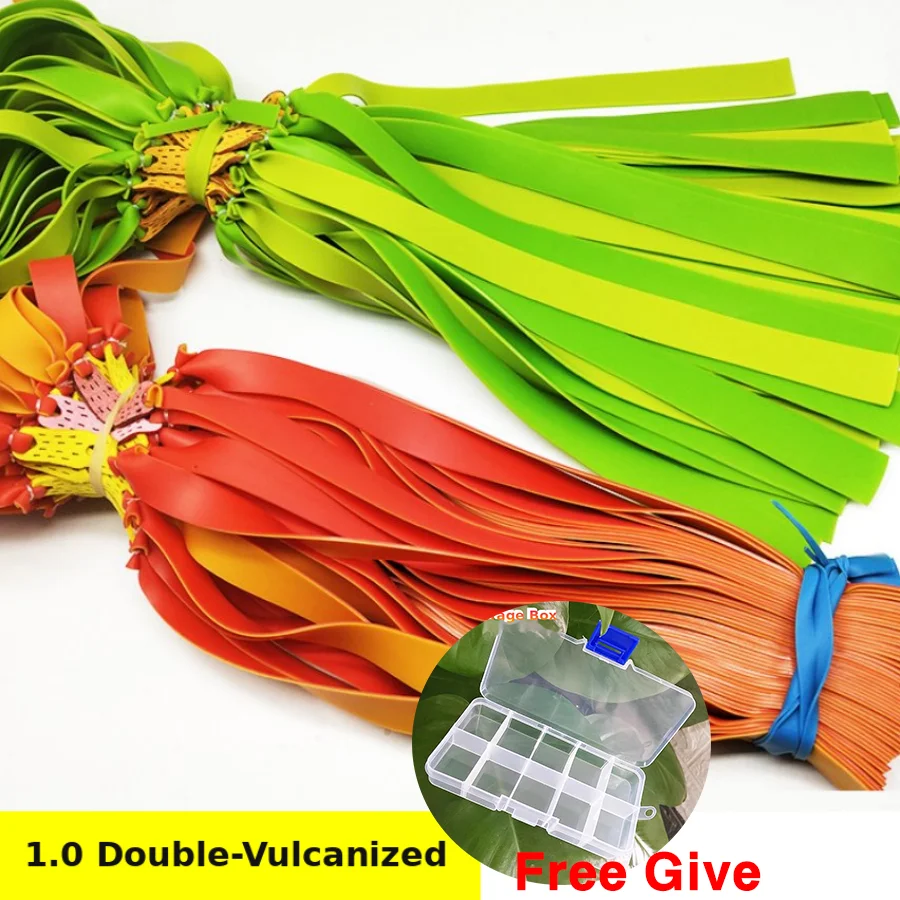 1mm Slingshot Rubber Bands, 10Pcs Boxed Latex Replacement Bands, Outdoor Target Shooting Catapult Accessories