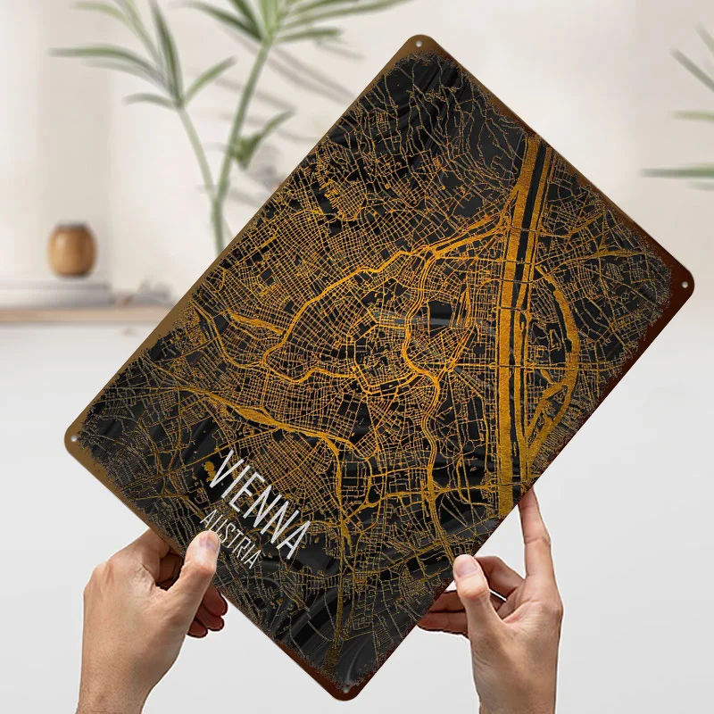 فيينا النمسا مطبوعة ملصق تخصيص جدار الفن ريترو خمر معدن القصدير علامات للمنزل غرفة رجل الكهف القهوة بار الملحقات #3