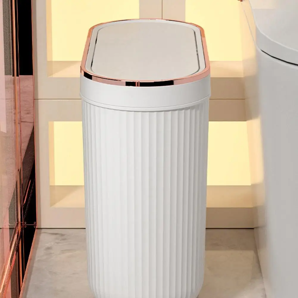 Bin Large Capacity Bathroom Trash with Lid Dustproof Rectangular Design Small Plastic Garbage for Narrow Spaces Garbage Basket