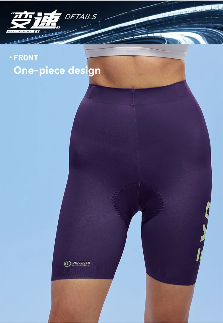 EVR Damen-Radhose mit hoher Taille, Sommer-Radhose, Double Arrow, stoßdämpfende, gepolsterte Radhose, MTB-Radhose – Detail 8