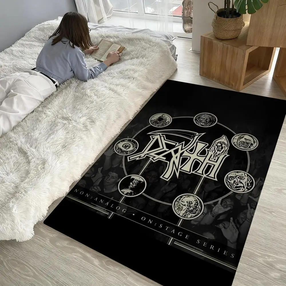 

Heavy Rock Band-D-deaths band Floor Mat Soft Thickened Non-Slip Door Mat for Living Room Home Decor Flannel Rugs
