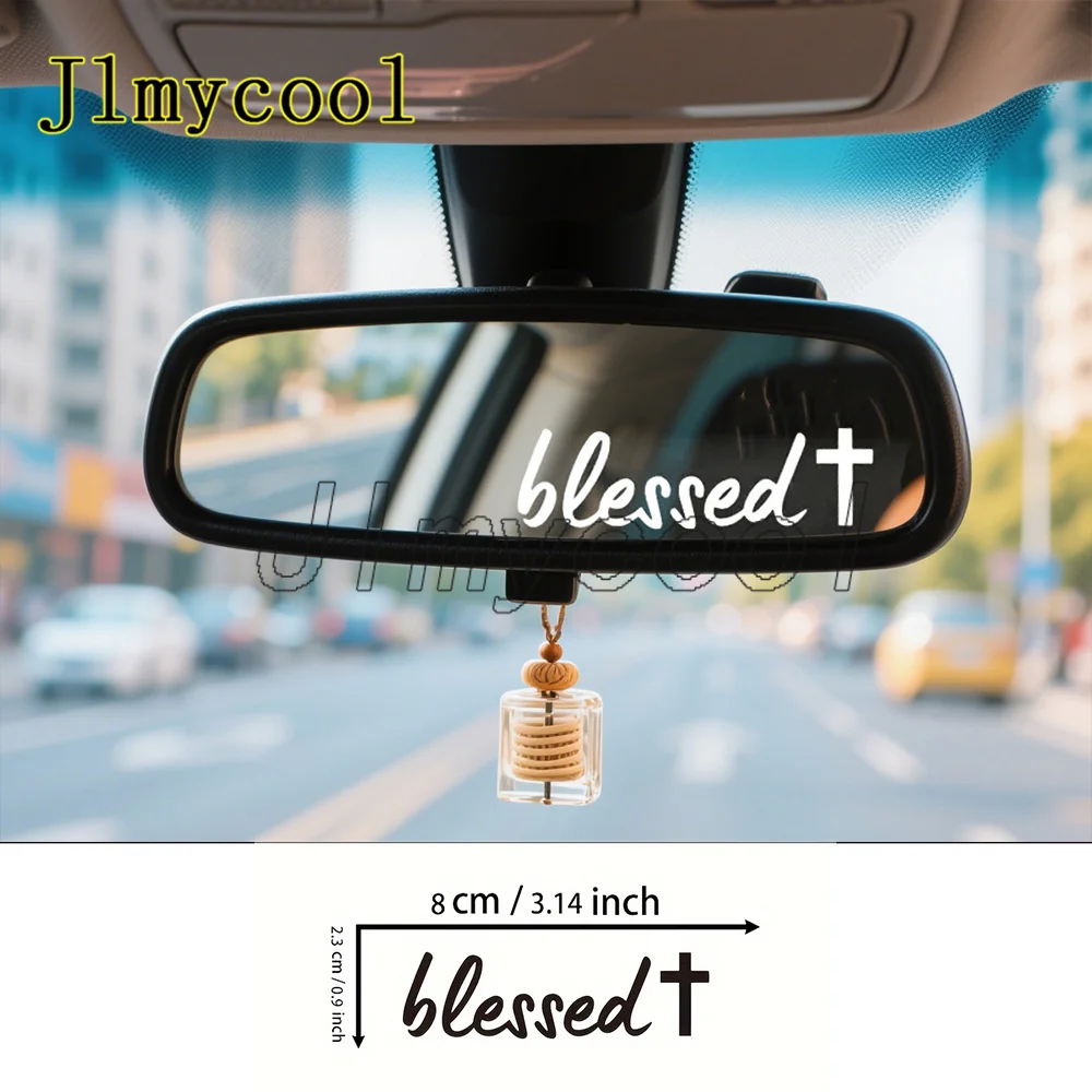 

2pcs Ladies' Car Blessing Mirror Sticker Faith Mirror Sticker, Cute Mirror Sticker, Religious Car Parts Watertight Car Sticker
