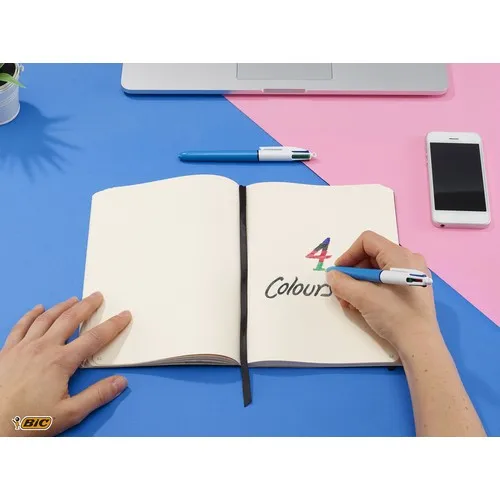 Bic 4 Colors Original Ballpoint Pen Retractable Comfortable - Medium Point (1.0mm)-Precision Writing, Smooth Long Time Usage