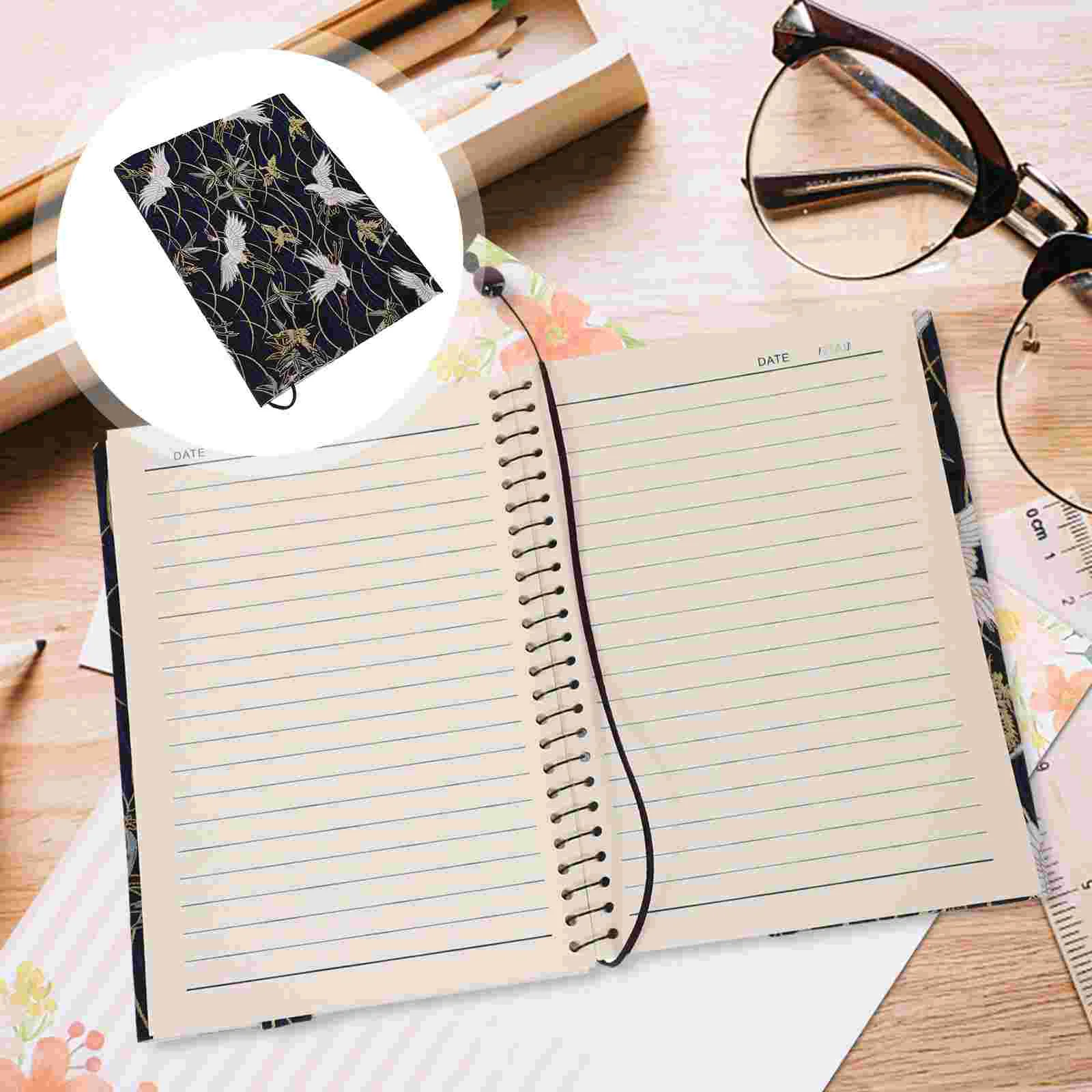 Crane Cloth Notepad Cover Exquisite Book Chic Protector Decorate Delicate Sleeve Notepads Adjustable