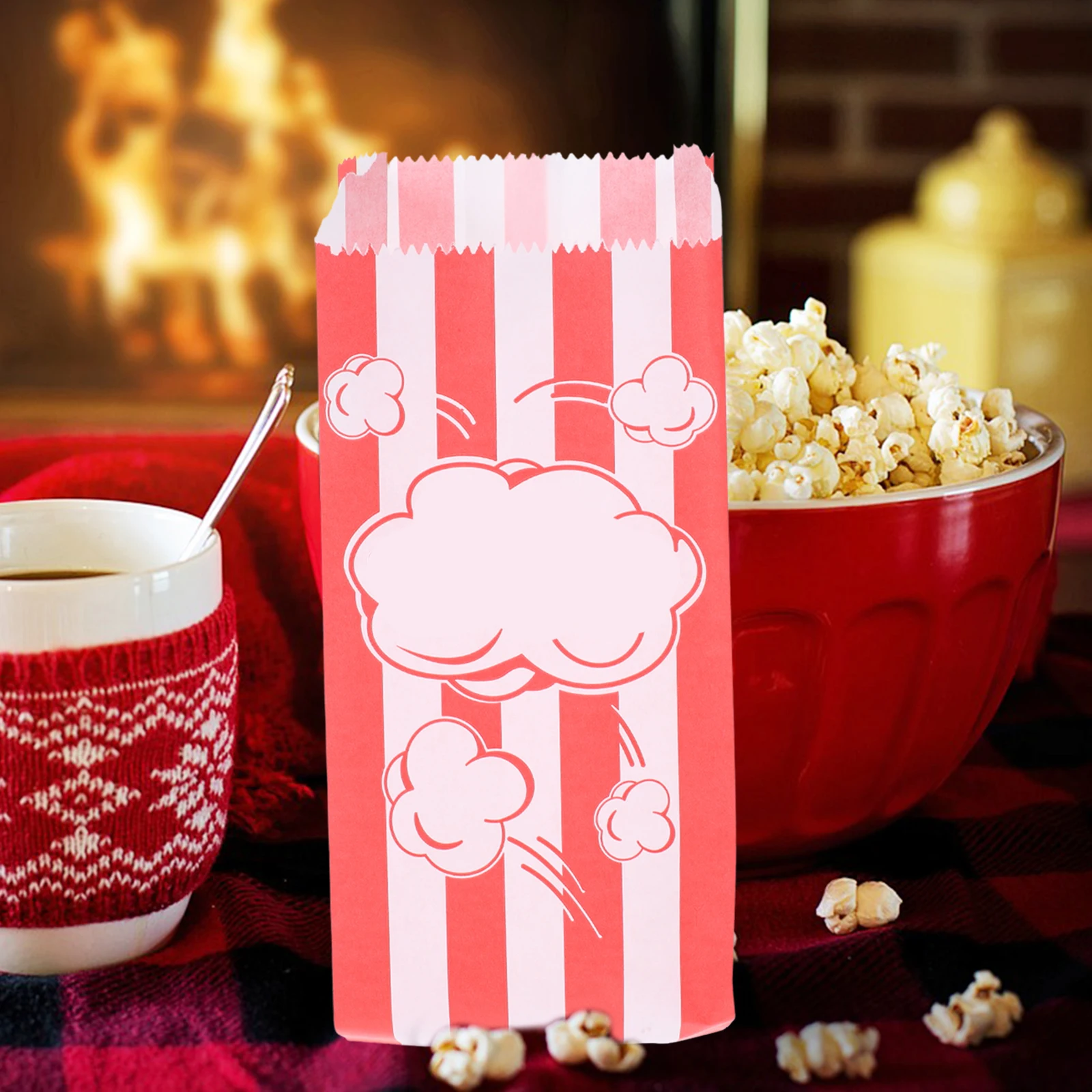 

30pcs Reusable Popcorn Containers Packaging Bags Greaseproof Paper Individual Small Bulk Treat Containers Reusable Storage