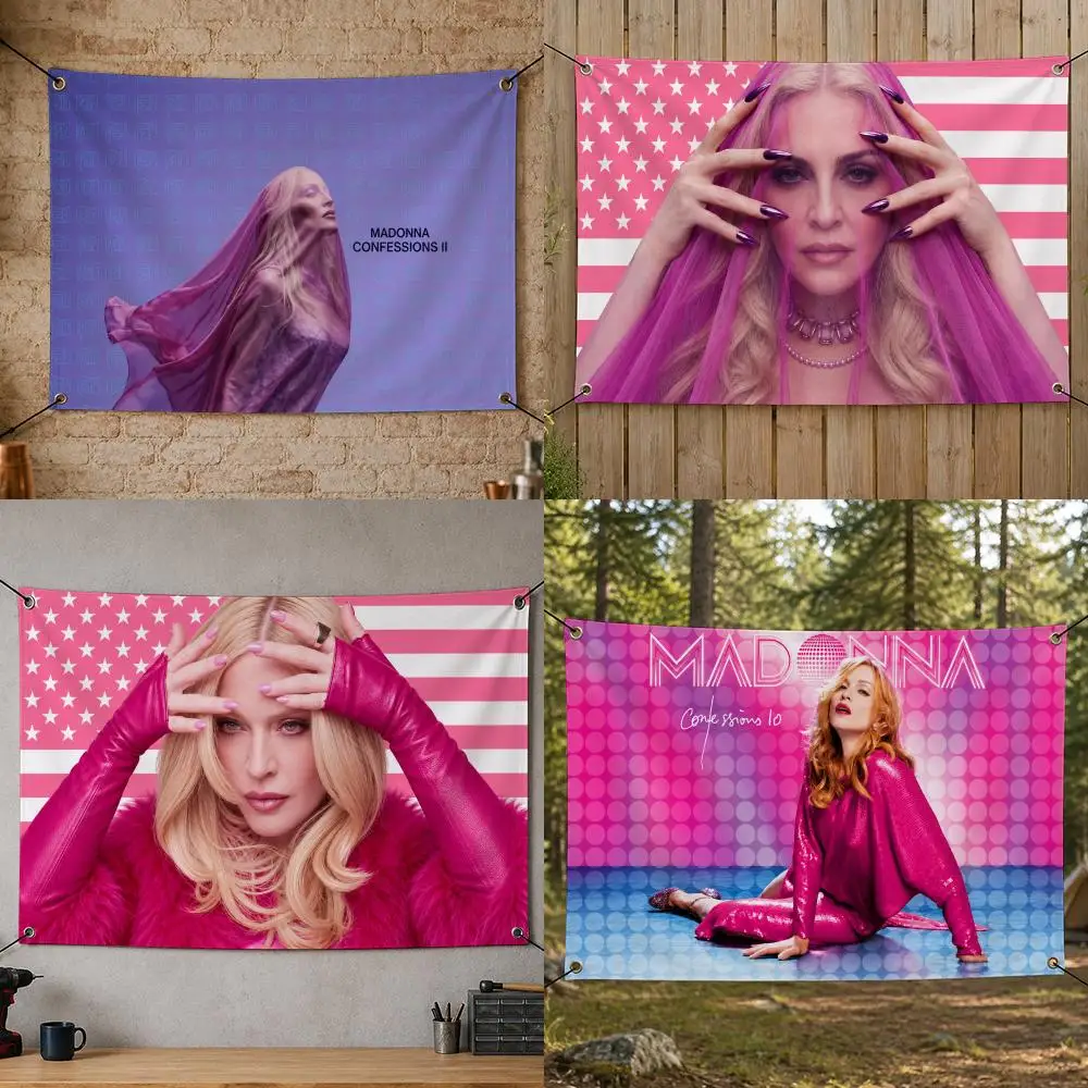 Music M-Madonna Confessions II Flags Flag Banner for Bedroom Dorm Party Home Living Room Game Room Gift