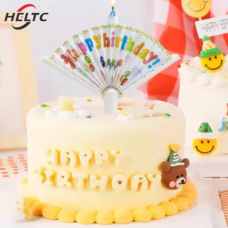 1PC Surprise Candle Creative Party Birthday Cake Decoration Candle Funny Clown Fan Cake Decoration Candle Party Happy Birthday