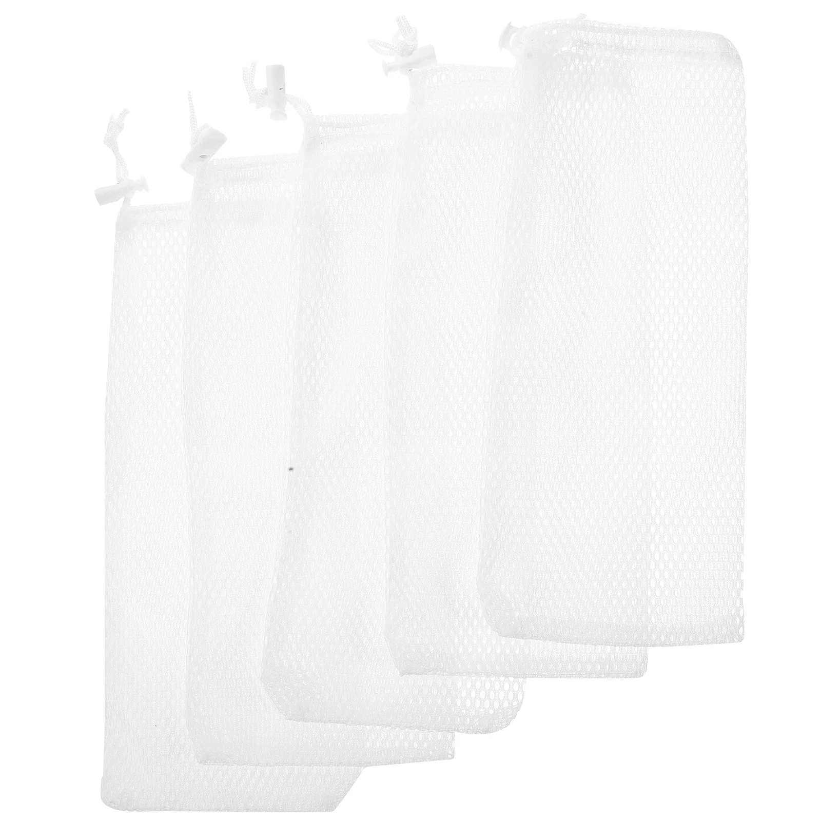 

5pcs Bird Feeder Mesh Bags 12x28cm Durable Hexagonal Net Drawstring Pouches Clean Reusable Wild Birds Food Sacks Finch