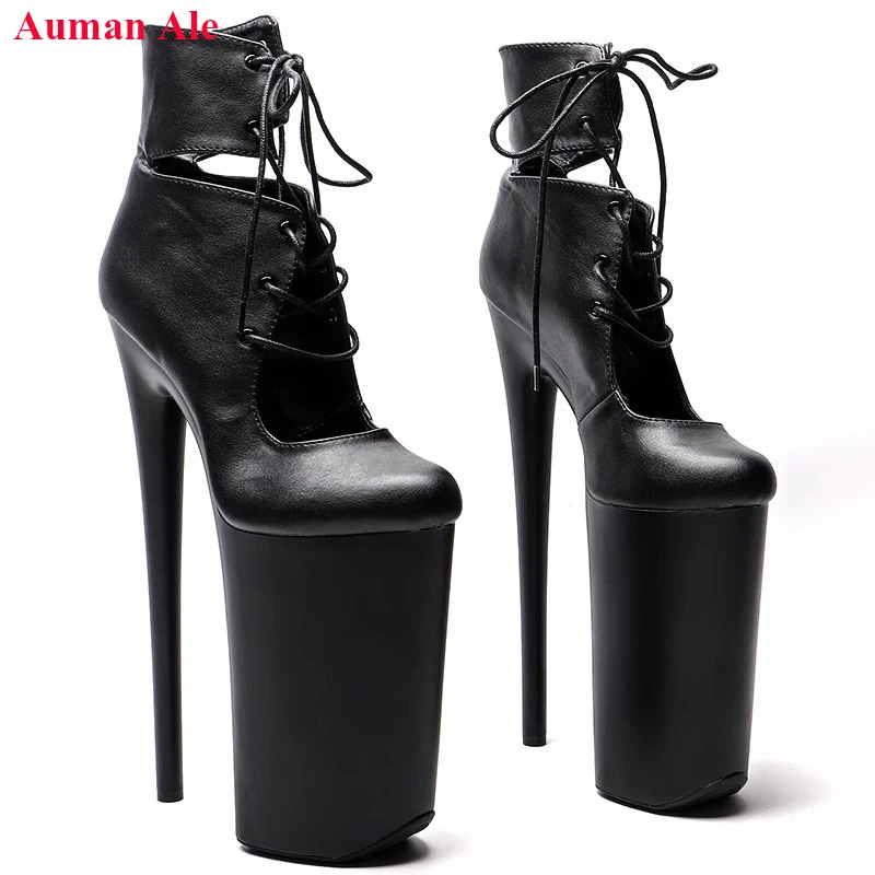 

Auman Ale New 26CM/10inches Matte PU Upper Sexy Exotic High Heel Platform Party Women Boots Pole Dance Shoes